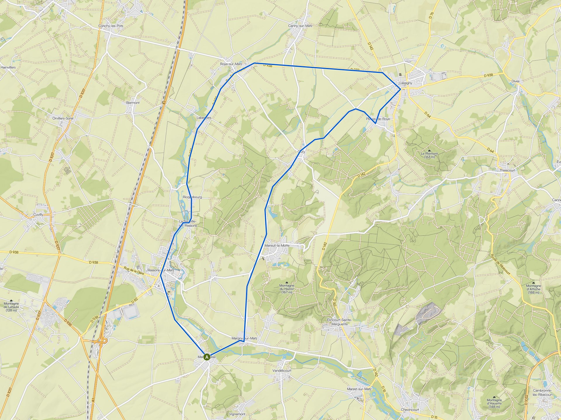 Les plus belles pistes cyclables autour de Margny-sur-Matz | Komoot